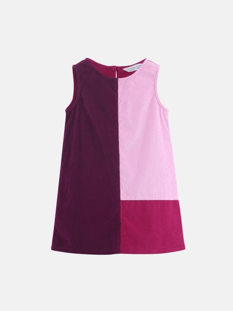 

Beebay Girls Pink Colourblocked A-Line Dress
