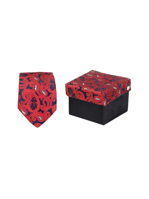 

Calvadoss Red & Blue Woven Design Broad Tie