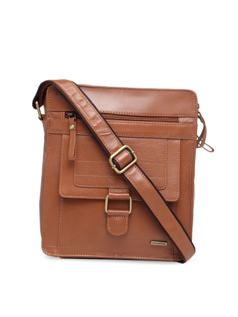 

Teakwood Leathers Unisex Tan Brown Solid Leather Messenger Bag