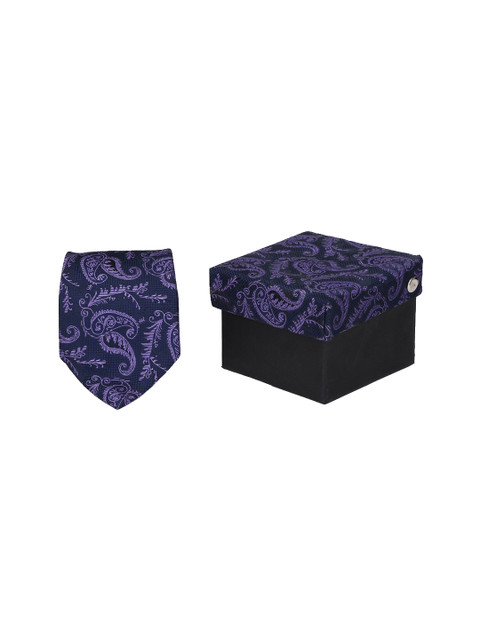 

Calvadoss Purple & Blue Woven Design Broad Tie