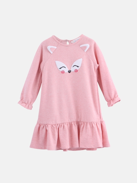 

Beebay Girls Pink Embroidered T-shirt Dress