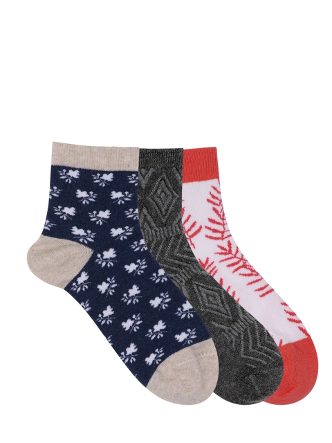 

Mustang Women Pack of 3 Ankle-Length Socks, Multi