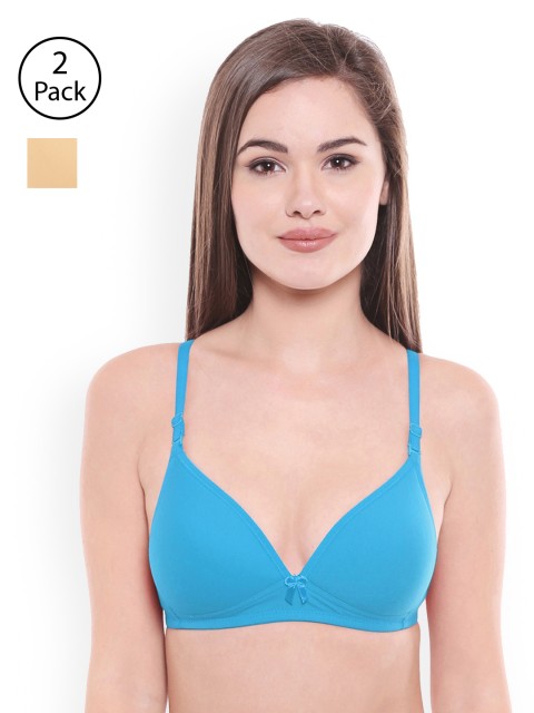 

Bodycare Assorted Solid Non-Wired Lightly Padded T-shirt Bra E6552FIRS-2PCS-Assorted