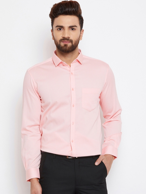 

Canary London Men Peach-Coloured Smart Slim Fit Solid Formal Shirt