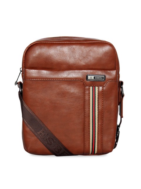 

ESBEDA Men Tan Brown Solid Messenger Bag