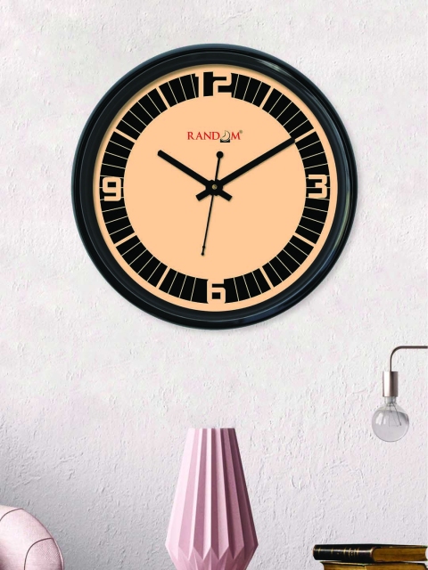 

RANDOM Tan Brown & Black Round Colourblocked Analogue Wall Clock (30 cm x 30 cm)