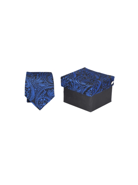 

Calvadoss Blue & Black Woven Design Broad Tie