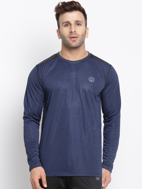

Chkokko Men Blue Solid Round Neck Dry Fit Training T-shirt