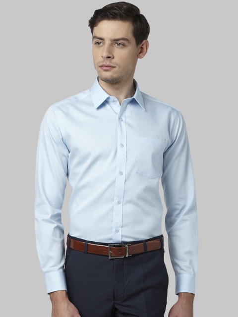 Park Avenue Men Blue Regular Fit Solid Formal Shirt