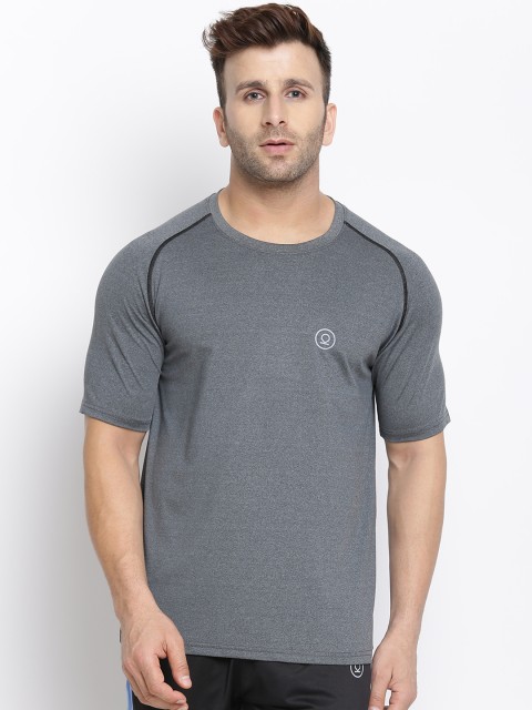 

Chkokko Men Grey Solid Round Neck Dry Fit Streachable Training T-shirt