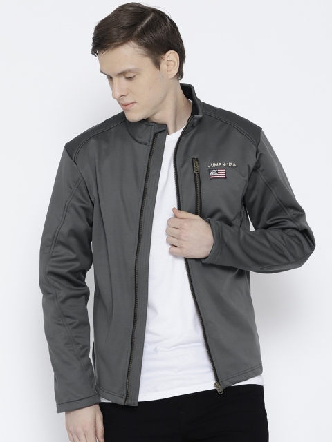 

JUMP USA Men Charcoal Solid Lightweight Jacket