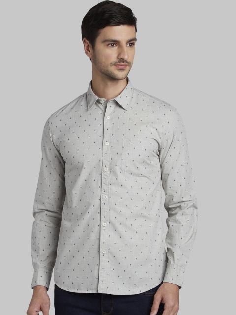 

Parx Men Grey Regular Fit Printed Casual Shirt