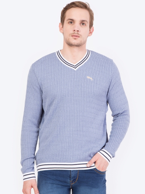 

JUMP USA Men Blue Solid Sweater