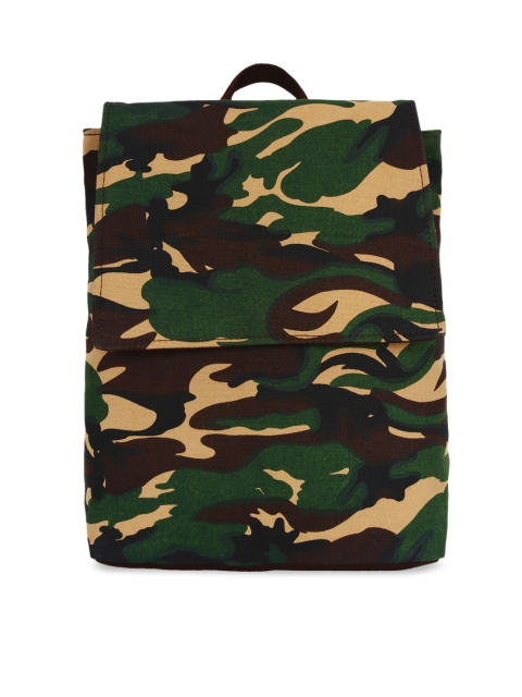 

Anekaant Women Green & Brown Camouflage Backpack