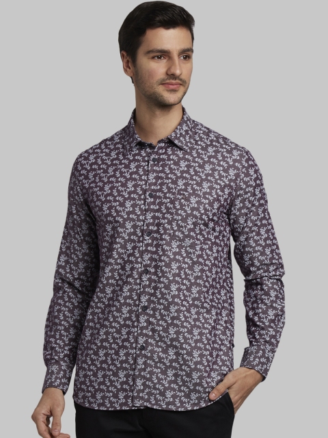 

Parx Men Purple Slim Fit Printed Casual Shirt