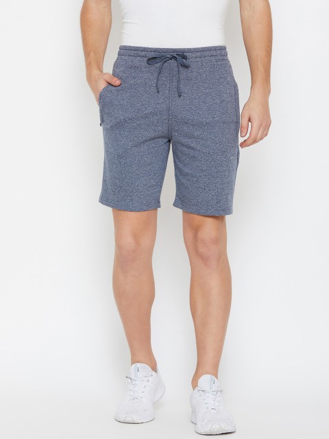 

Okane Men Blue Solid Slim Fit Sports Shorts