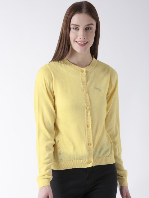 

JUMP USA Women Yellow Solid Sweater