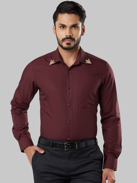 

Raymond Men Maroon Regular Fit Solid Formal Shirt