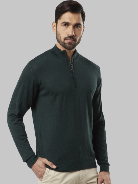 

Raymond Men Green Solid Sweater