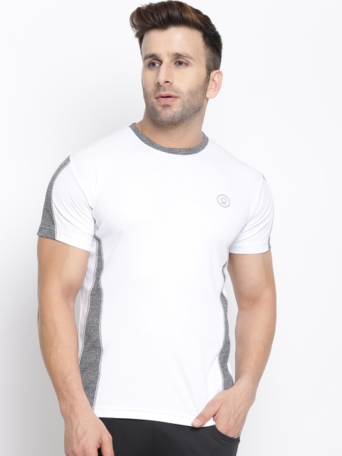 

Chkokko Men White Solid Round Neck Dry Fit Training T-shirt
