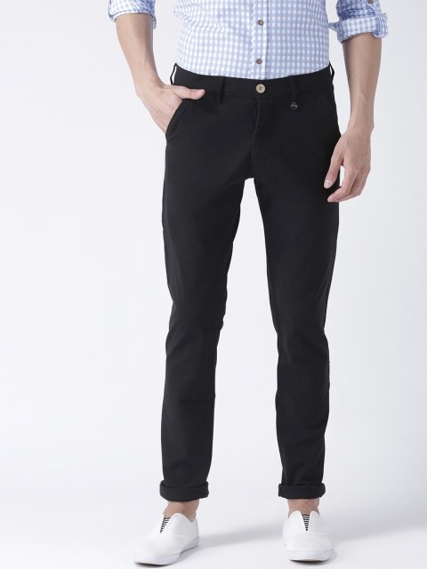 

JUMP USA Men Black Relaxed Slim Fit Solid Regular Trousers