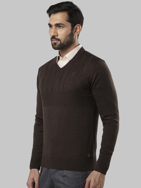 

Raymond Men Coffee Brown Solid Sweater