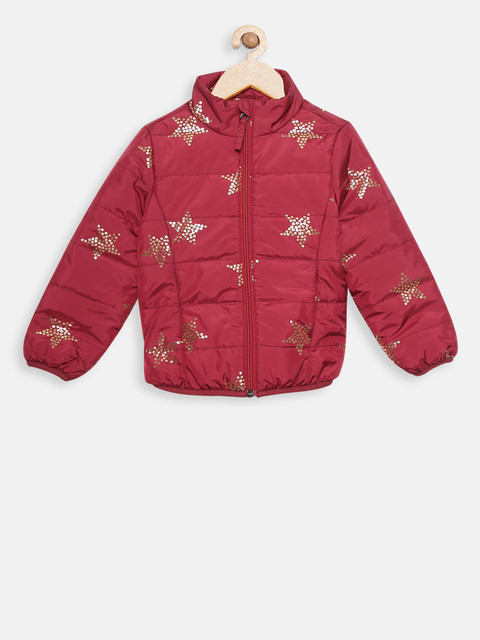 

t-base Girls Red Printed Lightweight Puffer Jacket