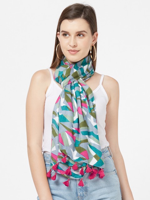 

Vozaf Women Grey & Pink Printed Stole