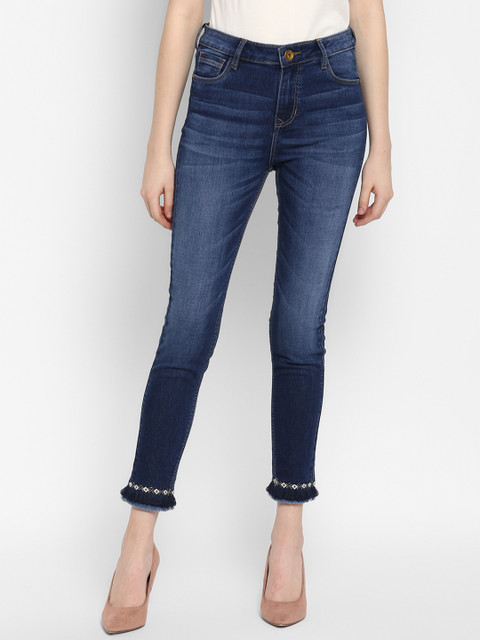 

FOSH Women Blue Regular Fit Mid-Rise Clean Look Stretchable Jeans