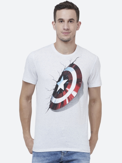

Free Authority Men White Captain America Printed T-shirt