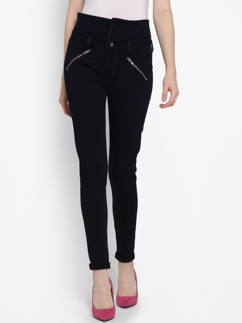 

FOSH Women Navy Blue Slim Fit High-Rise Clean Look Jeans