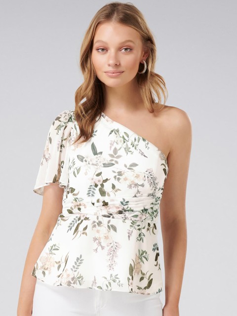 

Forever New Women White Printed A-Line Top