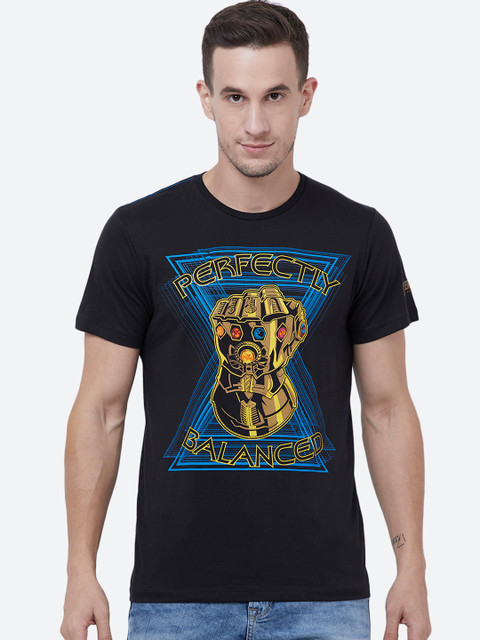 

Free Authority Men Black Avengers Printed Round Neck T-Shirt