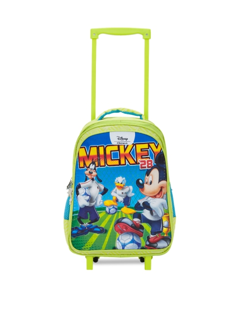 

Genius Kids Green Mickey Mouse Print 16 inches Medium Trolley Backpack