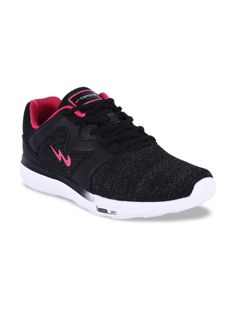 

Campus Women Black Mesh Running Shoes