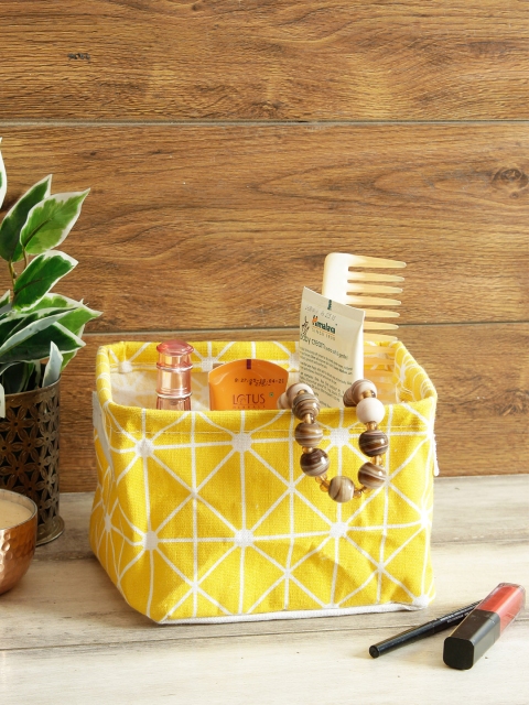

House Of Accessories Yellow Checked Organiser