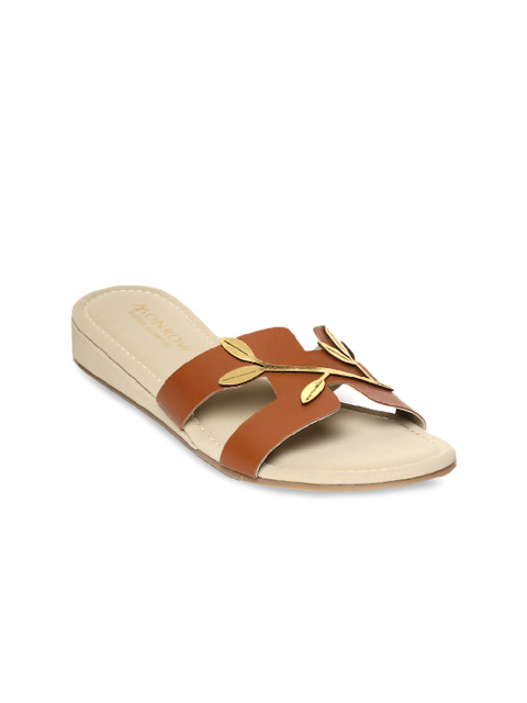 

Monrow Women Tan Solid Open Toe Flats