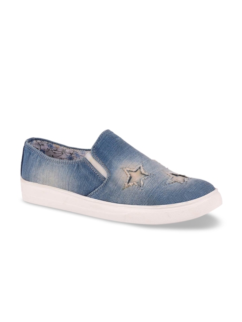

FAUSTO Women Blue Slip-On Sneakers