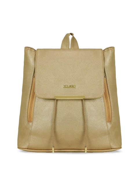 

KLEIO Women Gold-Toned Solid Backpack