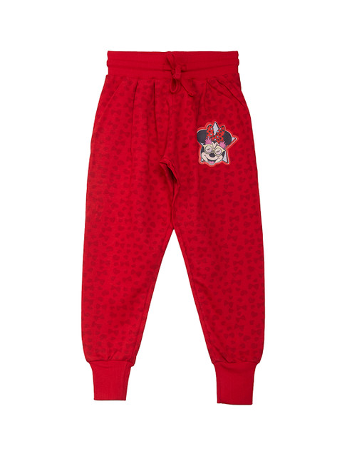 

Kids Ville Girls Yellow & Black Minions Printed Joggers, Red