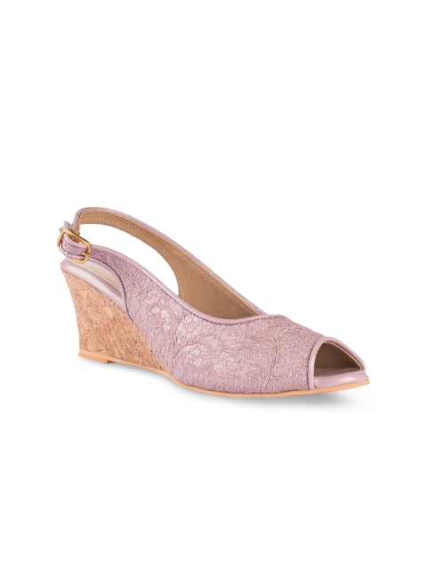 

Kraft Cellar Women Purple & Beige Woven Design Peep Toes