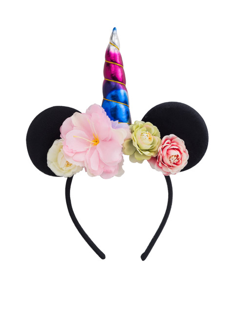

Golden Peacock Girls Multicoloured Unicorn & Flowers Shaped Hair Band, Multi