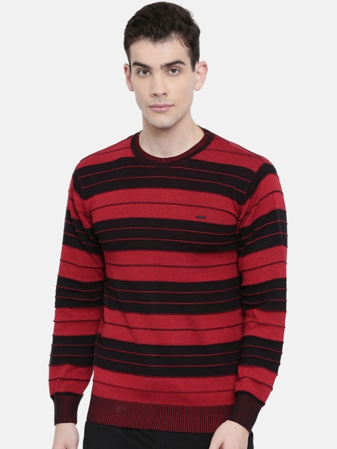 

Proline Men Red & Black Striped Sweater