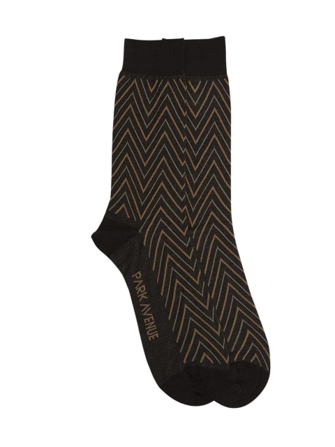 

Park Avenue Men Brown Patterned Calf-Length Socks