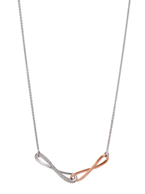 

Mia by Tanishq 14KT White and Rose Gold V-Day Pendant With Chain