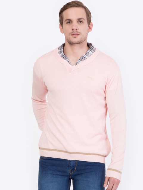 

JUMP USA Men Pink Solid Sweater