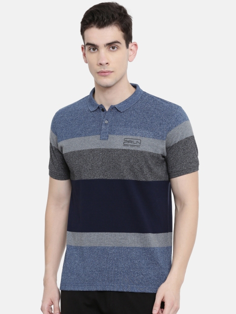 

Proline Men Blue Colourblocked Polo Collar T-shirt