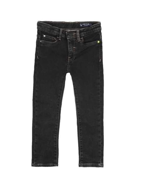 

Allen Solly Junior Boys Black Regular Fit Mid-Rise Clean Look Stretchable Jeans