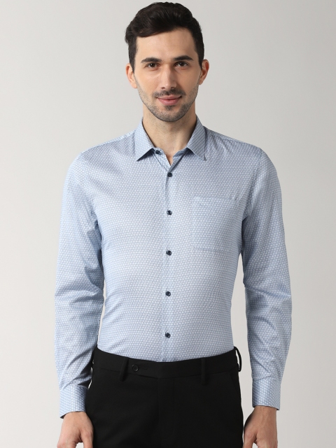 

Peter England Men Blue Slim Fit Printed Formal Shirt