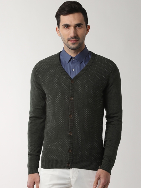 

Peter England Casuals Men Charcoal Grey Self Design Sweater